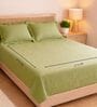 Olive Green Muslin 4 Layer Bedsheet Set With 1 Bedsheet & 4 Pillow Covers