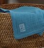 Delphinium Blue Muslin 4 Layer Hand Towel Set Of 2