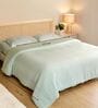Aqua Green Muslin 4 Layer King Duvet With Tulip Embroidery