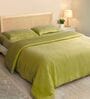 Olive Green Muslin 4 Layer King Duvet With Tulip Embroidery