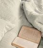 White Muslin 4 Layer King Duvet With Tulip Embroidery