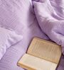 Lilac Muslin 4 Layer Single Duvet With Tulip Embroidery