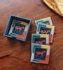 Mustang Multicolor MDF Wood (Set of 4) Coaster Set