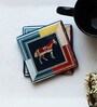 Mustang Multicolor MDF Wood (Set of 4) Coaster Set