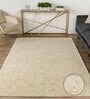 Mustard & off White Abstract Wool 6 x 9 Feet Hand Tufted Carpet