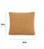 Mustard 100% Cotton Kelly 16X16 Inches Knitted Cushion Cover