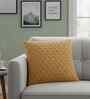 Mustard 100% Cotton Kelly 16X16 Inches Knitted Cushion Cover