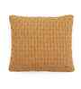 Mustard 100% Cotton Kelly 16X16 Inches Knitted Cushion Cover