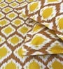 Mustard Abstract 144 TC 100% Cotton Fitted Bedsheet & 2 Pillow Covers