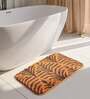 Mustard Floral Polyester 24x16 Inches AntiSkid Bath Mat