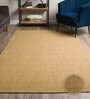 Mustard Abstract Wool & Jute 4 x 6 Feet Hand Woven Carpet