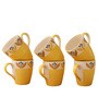 Mustard Bloom Coffee Mug Set of 6(275 ML Each) Microwave Safe Coffee Mugs