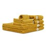 Mustard Cotton Patterned 500 GSM Towel Set 8 Pieces