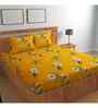 Mustard Floral 144 TC Cotton Queen Sized Bedsheet Bedsheet 2 Pillow Rose Collection