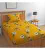 Mustard Floral 144 TC Cotton Single Bed Sheet Bedsheet 1 Pillow Rose Collection