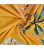 Mustard Floral 144 TC Cotton Single Bed Sheet Bedsheet 1 Pillow Rose Collection