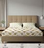 Mustard Floral 200 TC Cotton Double Bedsheet with 2 Pillow Covers