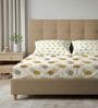 Mustard Floral 200 TC Cotton Double Bedsheet with 2 Pillow Covers