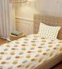 Mustard Floral 200 TC Cotton Single Bedsheet with 1 Pillow Cover