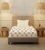 Mustard Floral 200 TC Cotton Single Bedsheet with 1 Pillow Cover