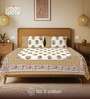 Mustard Floral 240 TC Cotton Double Bedsheet with 2 Pillow Covers