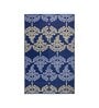 Blue Floral Polyproylene 4 ft x 6 ft Machine Made Picnic  Mats