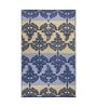 Blue Floral Polyproylene 4 ft x 6 ft Machine Made Picnic  Mats