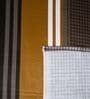 Brown Geometric 400 TC Cotton Superking Size Bedsheet With 2 Pillow Covers Threads Stripes Collection