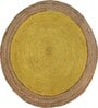 Mustard Geometrical Jute 3 X 3 Feet Hand Woven Round Carpet