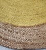 Mustard Geometrical Jute 3 X 3 Feet Hand Woven Round Carpet