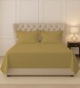 Mustard Gold Solid 400 TC Cotton King Sized Bedsheet with 2 Pillow Covers