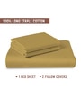 Mustard Gold Solid 400 TC Cotton King Sized Bedsheet with 2 Pillow Covers