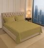 Mustard Gold Solid 400 TC Cotton King Sized Bedsheet with 2 Pillow Covers