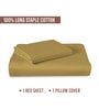 Mustard Gold Solid 400 TC Cotton Single Sized Bedsheet with 1 Pillow Cover