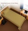 Mustard Gold Solid 400 TC Cotton Single Sized Bedsheet with 1 Pillow Cover