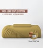 Mustard Gold Solid 400 TC Cotton Single Sized Fitted sheet with 1 Pillow Cover