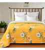 Mustard Microfiber Floral 180 GSM Double Size Reversible Comforter