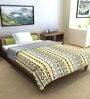Mustard Mint Microfiber Abstract 120 Gsm Single Comforter