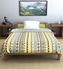 Mustard Mint Microfiber Abstract 120 Gsm Single Comforter