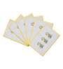 Floral (12x18) Mustard & White Poly Cotton (Set of 6) Table Linen Set