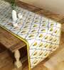 Floral (48x12) White & Mustard Poly Cotton Table Runner