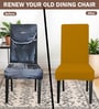Mustard Polycotton Solid 14x18 Inches Chair Covers  (1 piece)