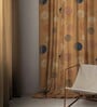 Mustard Polyester Abstract 5Ft Light Filtering Eyelet Window Curtains (Pack of 2)
