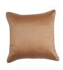 Gold Striped Polyester Blend 16 x 16 Inches Cushion Cover