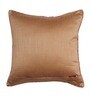 Gold Striped Polyester Blend 16 x 16 Inches Cushion Cover