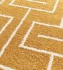 Mustard Polypropylene Geometrical 4 x 6 Feet Machine Made Carpet