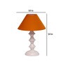 Orange Shade Table Lamp With Metal Base