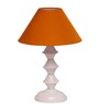 Orange Shade Table Lamp With Metal Base