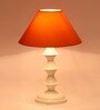 Orange Shade Table Lamp With Metal Base