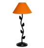 Orange Shade Table Lamp With Metal Base